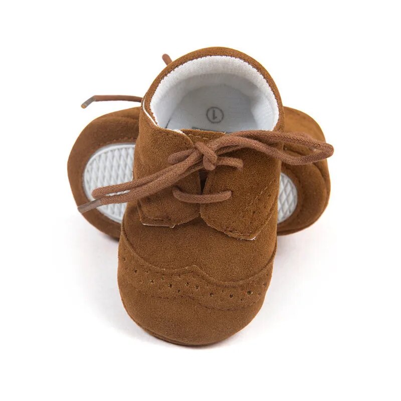 Newborn Baby Boy Girl First Walkers Shoes Soft Rubber Bottom Solid Leather Oxford Dress Toddler Moccasins Crib Infant Shoes