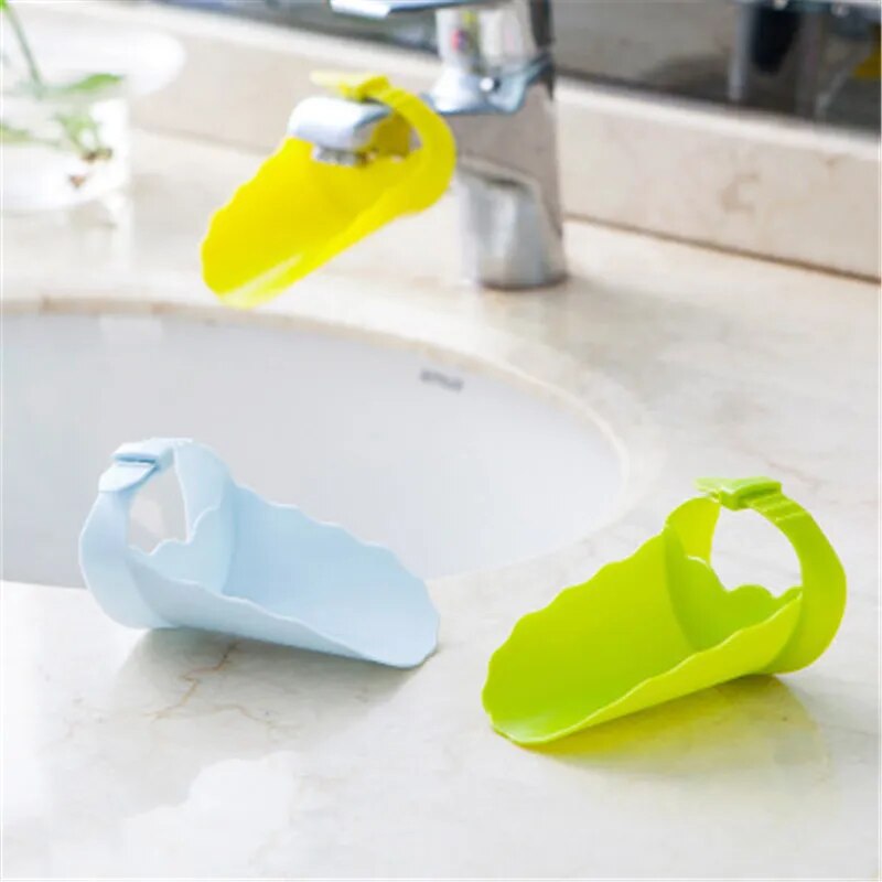Silicone Baby Bath toys kids Faucet Extender children Hand Washing extender Bathroom Sink Rubber Water Reach Faucet sink