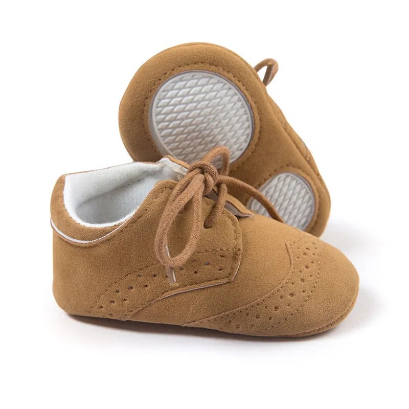 Newborn Baby Boy Girl First Walkers Shoes Soft Rubber Bottom Solid Leather Oxford Dress Toddler Moccasins Crib Infant Shoes
