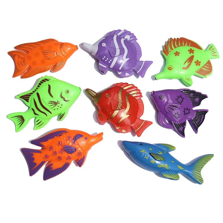 Magnetic Fishing Toy Game for Kids 1 piece Rod + 10 pieces 3D Fish Baby Bath Toys Outdoor fish and fishing rod toys GYH