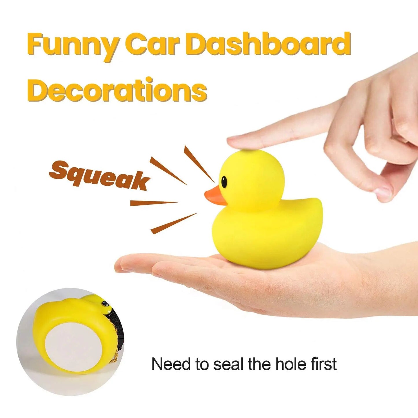 Cute Rubber Duck Car Decoration Funny Yellow Duck Car Ornaments Toys With Propeller Helmet Dashboard Decorations Car Accessory