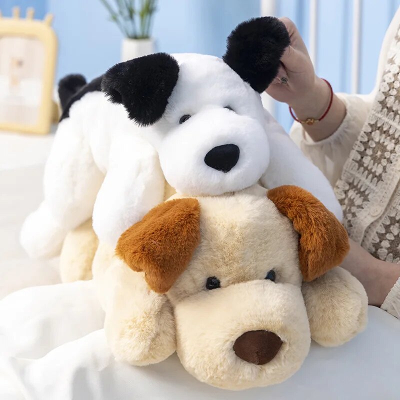 Ins Black & White Dog Stuffed Animals Cute Weighted Plush Toy Comfort Big Weighted Throw Pillow Gifts for Kids & Adults