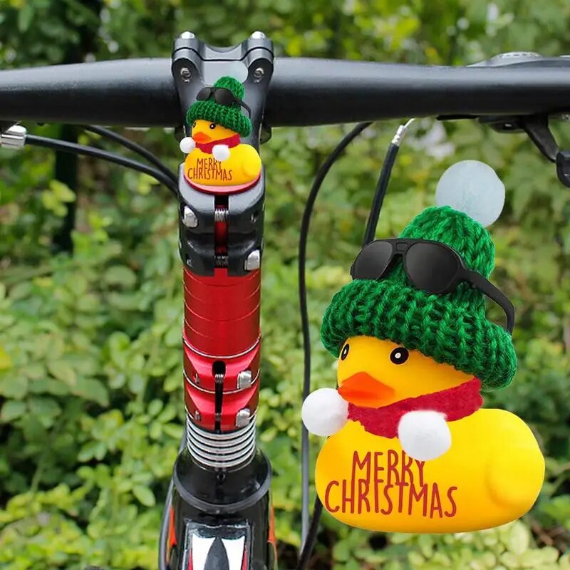 Car Rubber Duck Decoration Ornament Yellow Duck Christmas Gift for Auto Dashboard Rearview Mirror Bicycle Motorcycle Accessories
