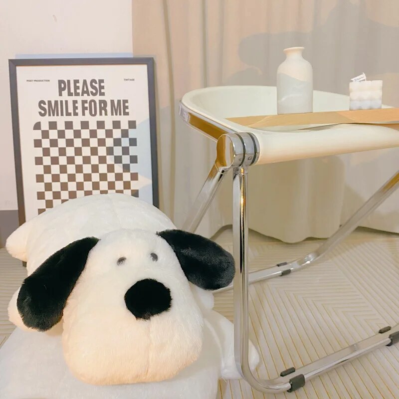 Ins Black & White Dog Stuffed Animals Cute Weighted Plush Toy Comfort Big Weighted Throw Pillow Gifts for Kids & Adults
