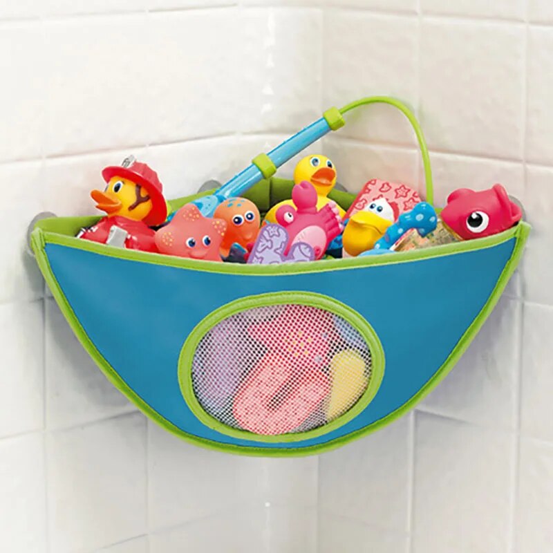 Baby Bath Toys Folding Mesh Net Toy Storage Bag Strong With Suction Cups Bath Game Bag Bathroom Organizer Water Toys For Kids