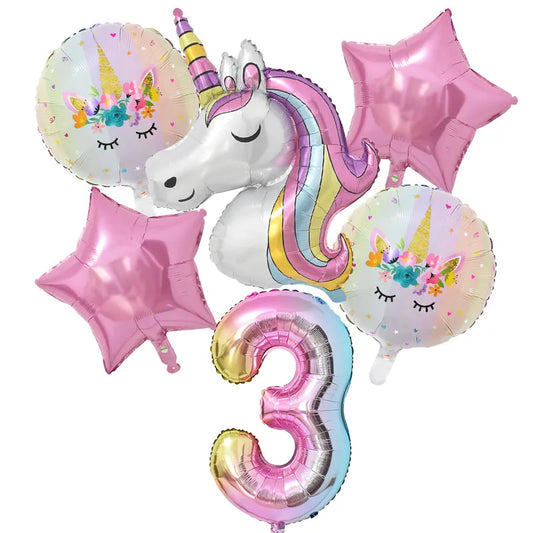 Baby Girl Unicorn Birthday Balloons And Party Sets