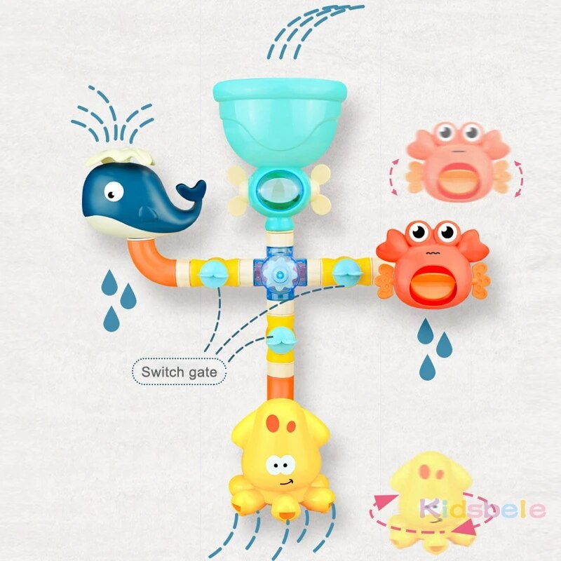 Baby Bath Toys Water Game Giraffe Crab Model Faucet Shower Spray For Kids Swimming Bathroom Summer Brinquedo