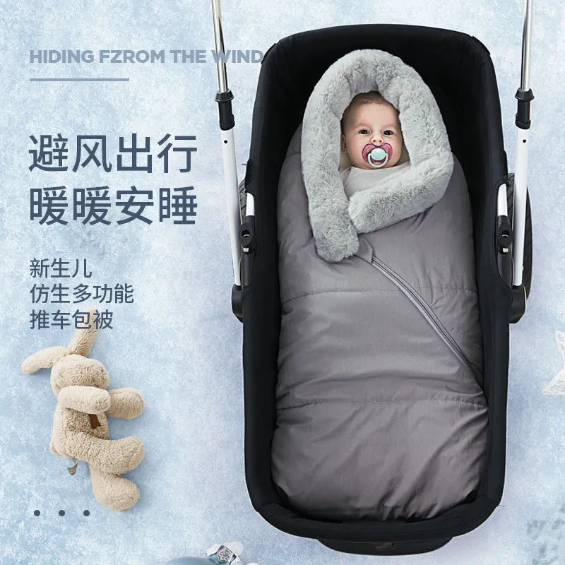 Baby Stroller Sleeping Bag Dual-Purpose Blanket Out Pijama Winter Thickened Warm Products Anti-Kick Quilt Sac De Couchage Enfant