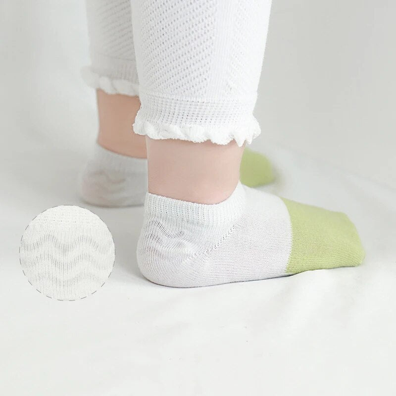 Soft Cotton Children's Anti-slip Boat Socks For Boys Girl Animal flower Low Cut Floor Kid Sock Four Season 0 to 5 Yrs