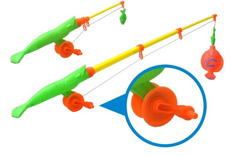 Children's Magnetic Fishing Parent-child interactive Toys Game Kids 2 Rod 10 3D Fish 1 Pool Water Baby Bath Toys Outdoor Toy