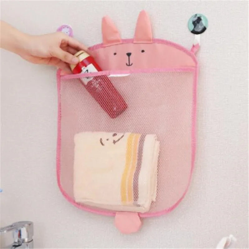 Baby Bathroom Mesh Bath Bag Kids Cartoon Basket Net Children's Games Network Waterproof Cloth Sand Toys Beach Storage Organizer