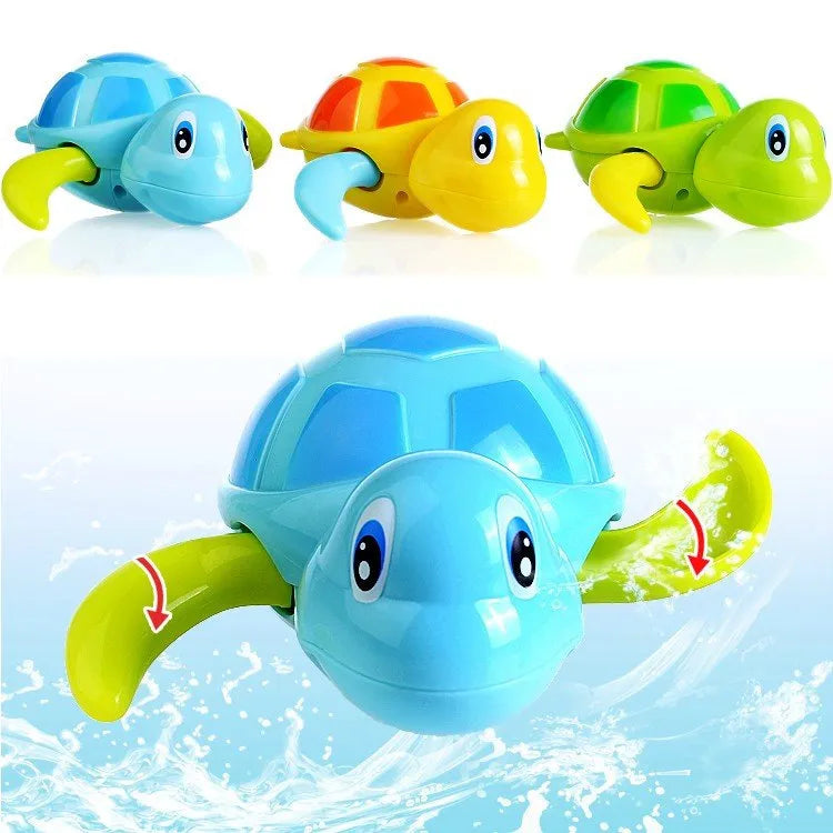 Single Sale Cute Cartoon Animal Tortoise Classic Baby Water Toy Infant Swim Turtle Wound-up Chain Clockwork Kids Beach Bath Toys