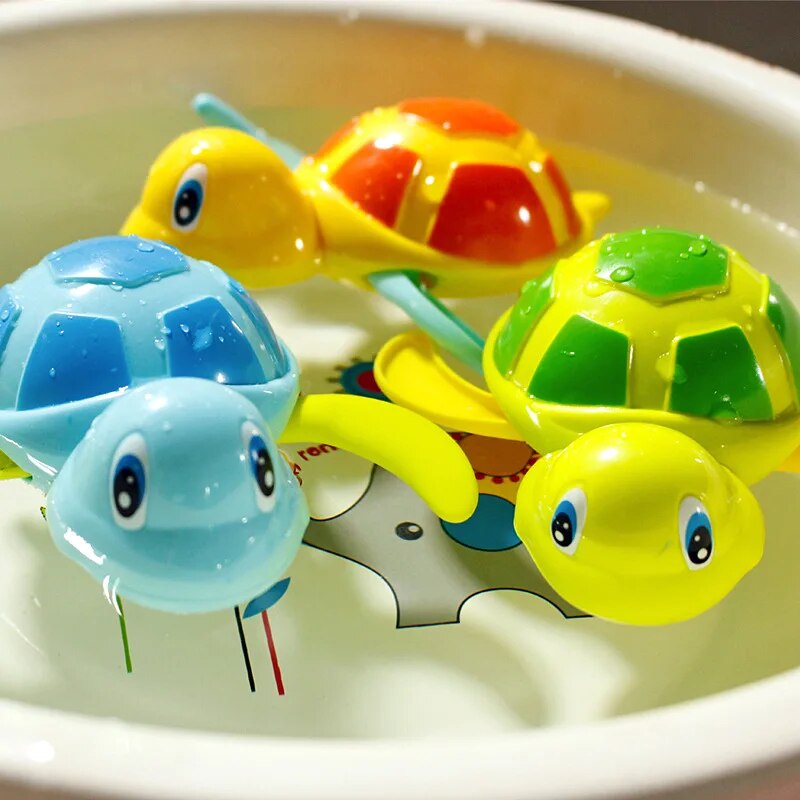 Single Sale Cute Cartoon Animal Tortoise Classic Baby Water Toy Infant Swim Turtle Wound-up Chain Clockwork Kids Beach Bath Toys