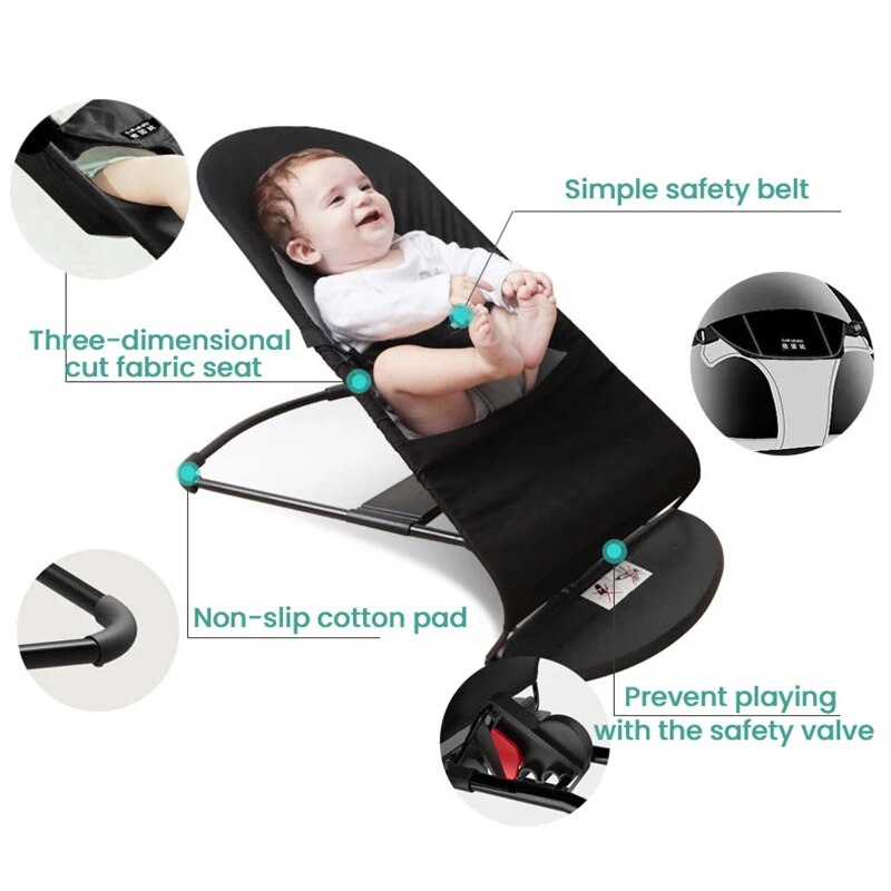 LazyChild Baby Artifact Baby Rocking  Chair Comfort Chair Newborn Baby Recliner With Baby Sleep Artifact Child Cradle Bed