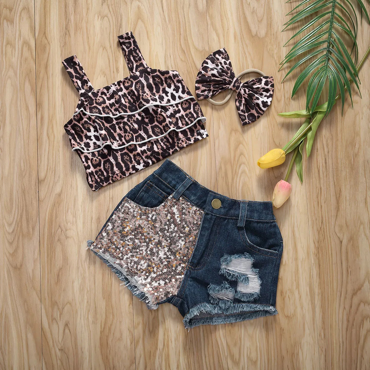 Baby Girl Leopard Clothes Set