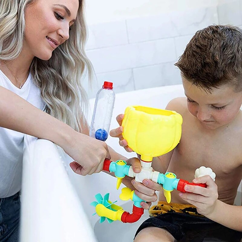 QWZ New DIY Montessori Children Bath Toys Water Spray Rotating Water Jet Game Bathtub Toy For 1 To 4 Year Old Baby Kids Gift