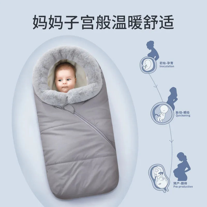 Baby Stroller Sleeping Bag Dual-Purpose Blanket Out Pijama Winter Thickened Warm Products Anti-Kick Quilt Sac De Couchage Enfant