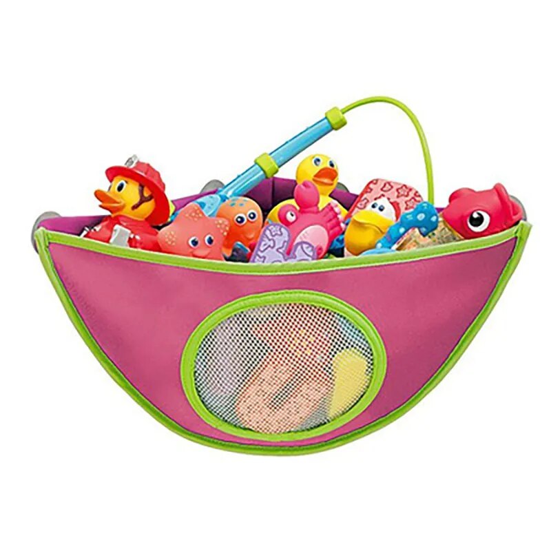 Baby Bath Toys Folding Mesh Net Toy Storage Bag Strong With Suction Cups Bath Game Bag Bathroom Organizer Water Toys For Kids