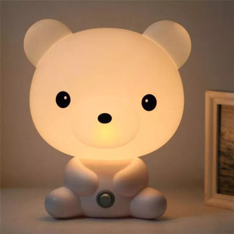 Cartoon LED Night light panda bear Rabbit Dog Table Desk Lamp Kids Baby Sleep Lamp For Bedroom bedside indoor Decoration Lamp