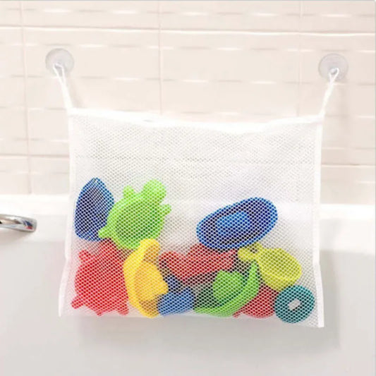 Baby Bathroom Mesh Bag Sucker Design Bath Toys Storage Bag Kids Toy Storage Mesh Toy Bag Net Infant Bathing Hanging Organizer