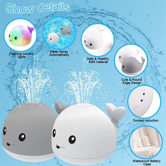 Baby Bath Toy Electric Cartoon Whale Water Sprinkler Pool Toy For Toddlers Infants Automatic Squirting Water Bath Tub Toys