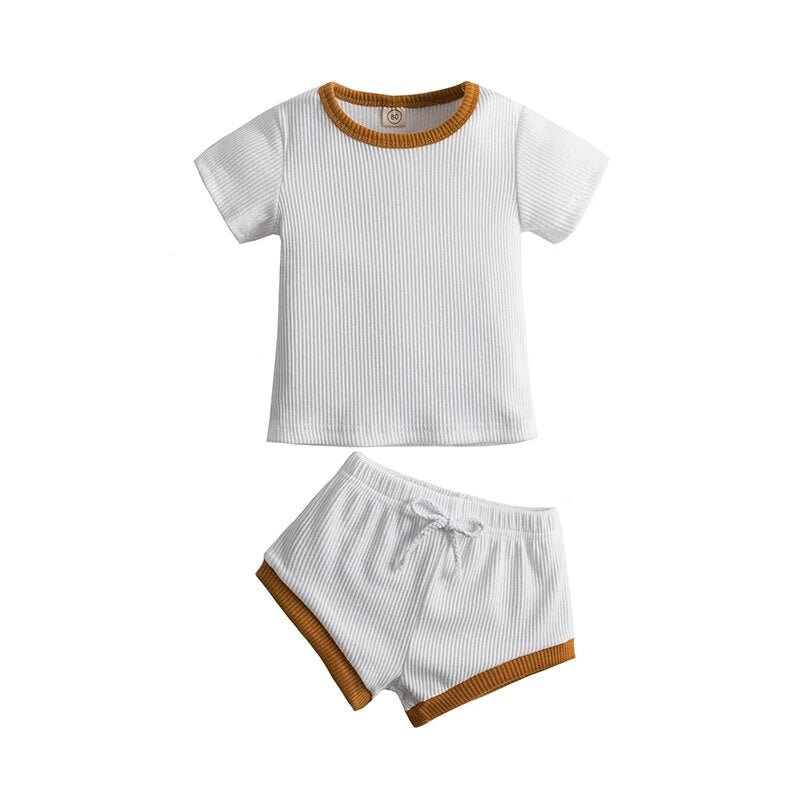 Baby Girls and Boys 2Pcs Set T-Shirt Shorts Pajamas for Kids 3M-24M Toddler Sleepwear Nightshirt Infantil Casual Clothing